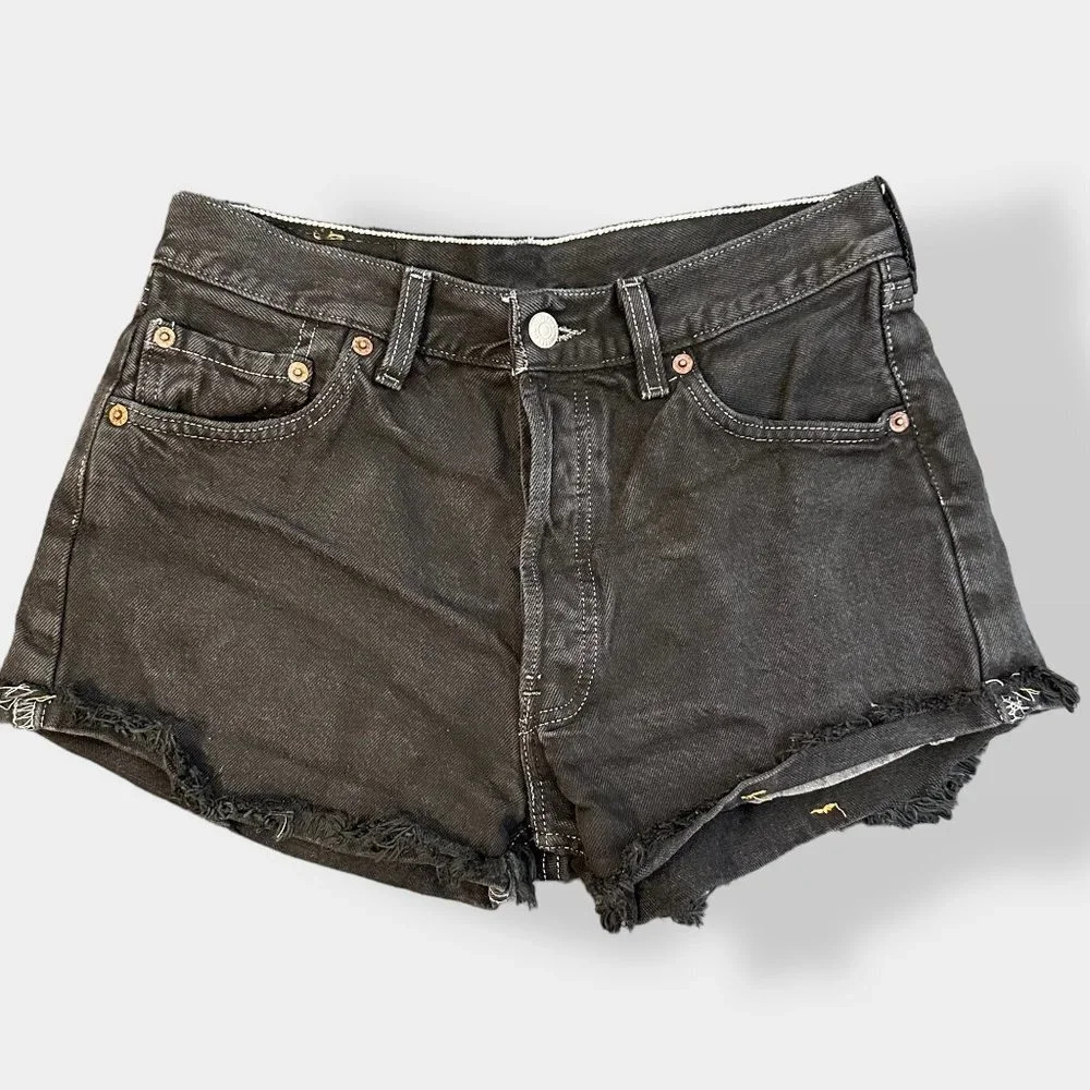 Levi's Vintage Black High Rise 501 Shorts